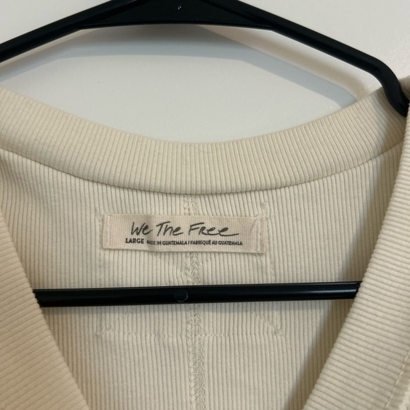 We The Free Ivory Ribbed Tank Top Large - Picture 4 of 5